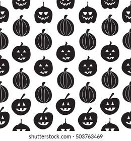 Seamless pattern with pumpkin. Halloween vector background