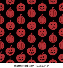 Seamless pattern with pumpkin. Halloween vector background