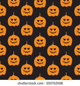 Seamless pattern with pumpkin. Halloween vector background