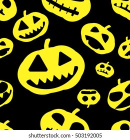 seamless pattern pumpkin lanterns for Halloween