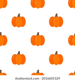 Seamless pattern with pumpkin leaves on white background. Abstract autumn texture. Design for fabric, wallpaper, textile and decor.