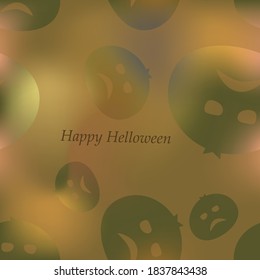 Seamless pattern with pumpkin lights on gradient background. Backdrop for site or print for Halloween party
