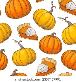 Seamless pattern and pumpkin
