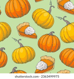 Seamless pattern and pumpkin