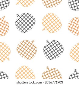 Seamless pattern pumpkin plaid print silhouette vector illustration