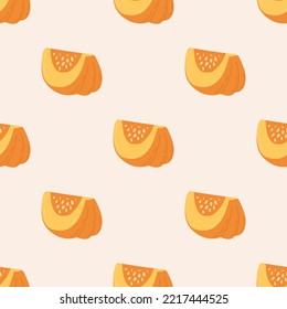 Patrón sin foco con calabaza. La colección del Día de Acción de Gracias. Ilustración vectorial plana