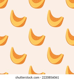 Seamless Pattern with Pumpkin. The Thanksgiving Day collection. Flat vector illustration
