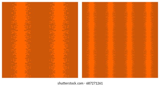 Seamless pattern of pumpkin theme. Single pattern is shown in the left. The example of assembly seamless is shown in the right.  