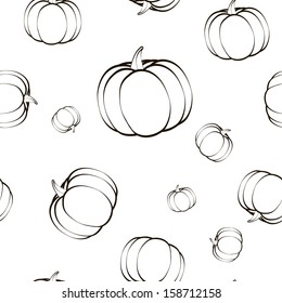 Seamless pattern of pumpkins