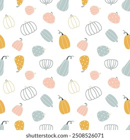Seamless pattern with pumpkins. Creative texture for fabric, wrapping, textile, wallpaper, clothes