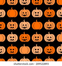Seamless pattern with pumpkins for Halloween