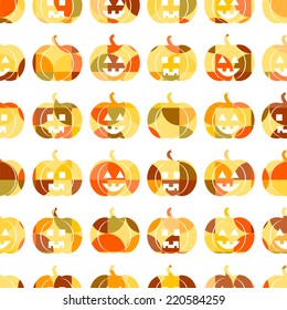 Seamless pattern with pumpkins for Halloween 