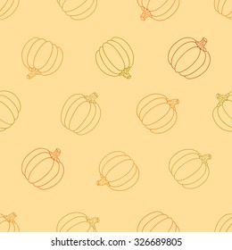 Seamless pattern with pumpkins. Halloween pattern. Thanksgiving autumn background. Can be used for wallpaper, pattern fills, web page background, postcard, poster, cover, packaging.