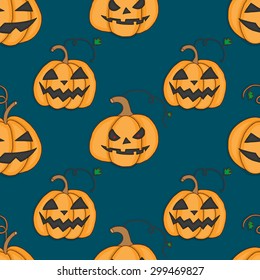 Seamless pattern with pumpkins for Halloween. Vector illustration. 