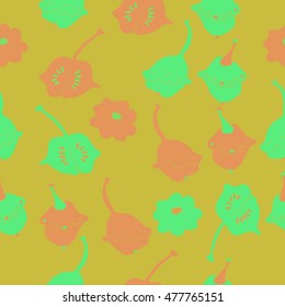 Seamless pattern with pumpkins . Hand drawn.