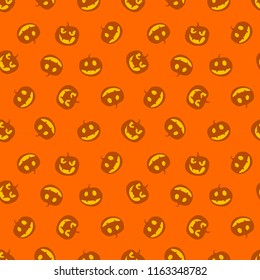 Seamless pattern of pumpkins. Happy haloween. Vector illustration.