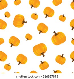 Seamless pattern with pumpkins isolated on white