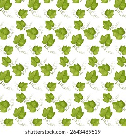 Seamless pattern pumpkins leaves for autumn harvest, Halloween, and Thanksgiving design. For greeting cards, posters, flyers, banners for fall festivals and farmers’ markets, packaging, textile.