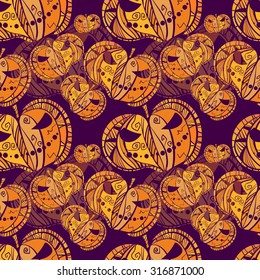 Seamless pattern with pumpkins. Ornament pattern for Halloween design