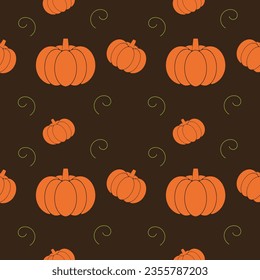 Seamless pattern with pumpkins. Thanksgiving background