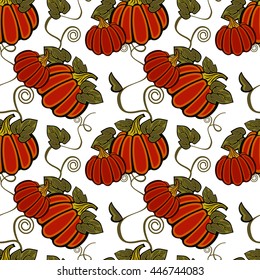 Seamless pattern with pumpkins. Vector clip art.