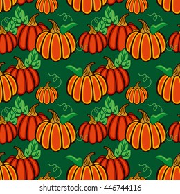 Seamless pattern with pumpkins. Vector clip art.