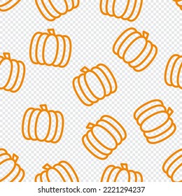Seamless pattern with pumpkins. Vegetable summer pattern. Colorful bright vegetable seamless pattern. Vector illustration