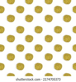 Seamless pattern with pumpkins. Vegetables doodle pattern illustration.