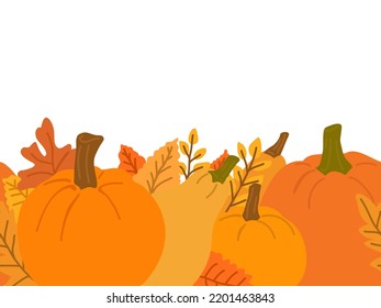 Seamless pattern of pumpkins.Seasonal templates. Autumn print.