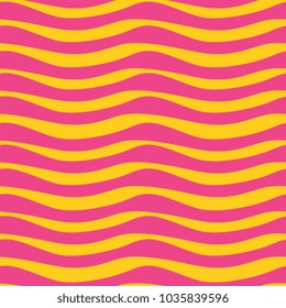 Seamless pattern punchy pastel colors. Colorful background with wave lines geometric.