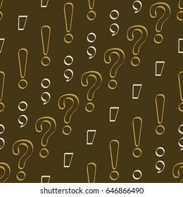 Seamless pattern with punctuation marks for your design