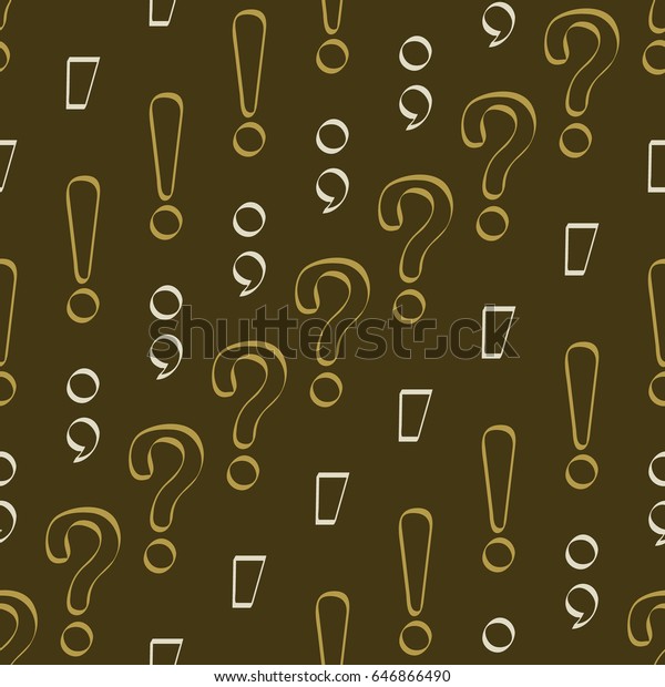 Seamless Pattern Punctuation Marks Your Design Stock Vector Royalty Free 646866490