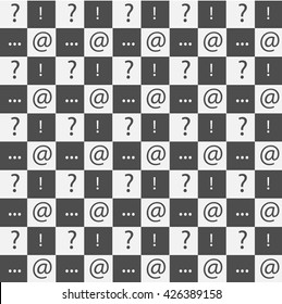 seamless pattern with punctuation sign, business pattern, black and white, vector