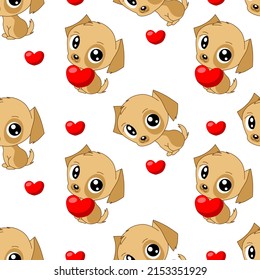 Un cachorro sin foco sobre un fondo blanco aislado. Estilo de dibujo de los niños vectores plano. Camas para niños, impresión en tela, cubiertas