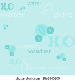 
seamless pattern of pure water molecules in blue tones