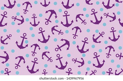 Seamless pattern purple anchor on a pink background.EPS10 Illustration 