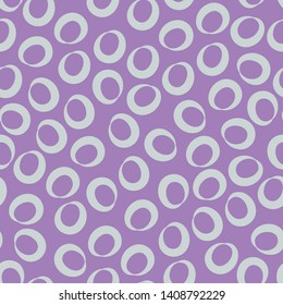 Seamless Pattern with Purple Background and Light Coloured Hand Drawn Circles