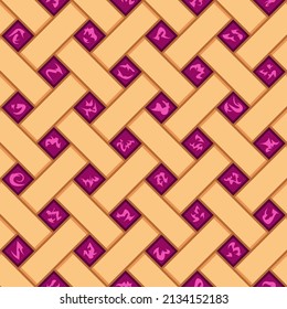 Seamless pattern with purple berry pie texture. Colored vector background.