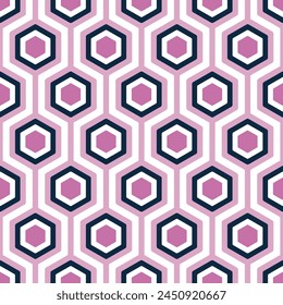 Seamless pattern with purple and blue hexagons