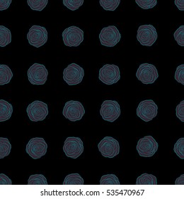 Seamless pattern with purple and blue rose flowers, vector floral illustration in vintage style.