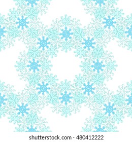 Seamless pattern with purple blue snowflakes vector illustration