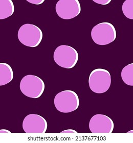 Patrón sin foco en color púrpura. La mano morada clara dibuja círculos sobre un fondo morado oscuro.