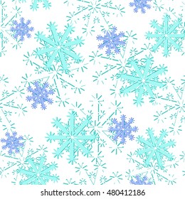 Seamless pattern with purple different snowflakes vector illustration