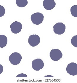 Seamless pattern of purple dots on a white background. Vector.