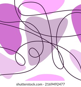 seamless pattern purple  dots pink line