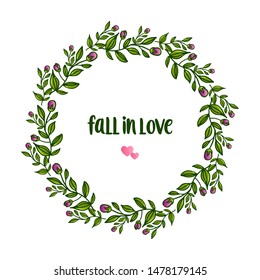 Seamless pattern of purple floral frame, for decoration template of card fall in love. Vector