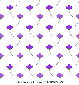 seamless pattern purple flower on a white background