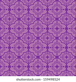 Seamless pattern with purple flowers