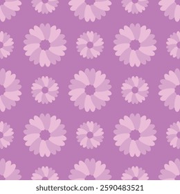 seamless pattern with purple flowers