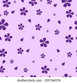 Seamless pattern with purple flowers